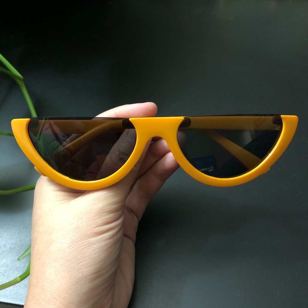 NEW Half Frame Rimless Cat Eye Sunglasses